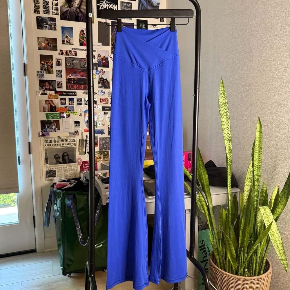 Aerie Studio Pocket Legging Flare Royal Blue Size S